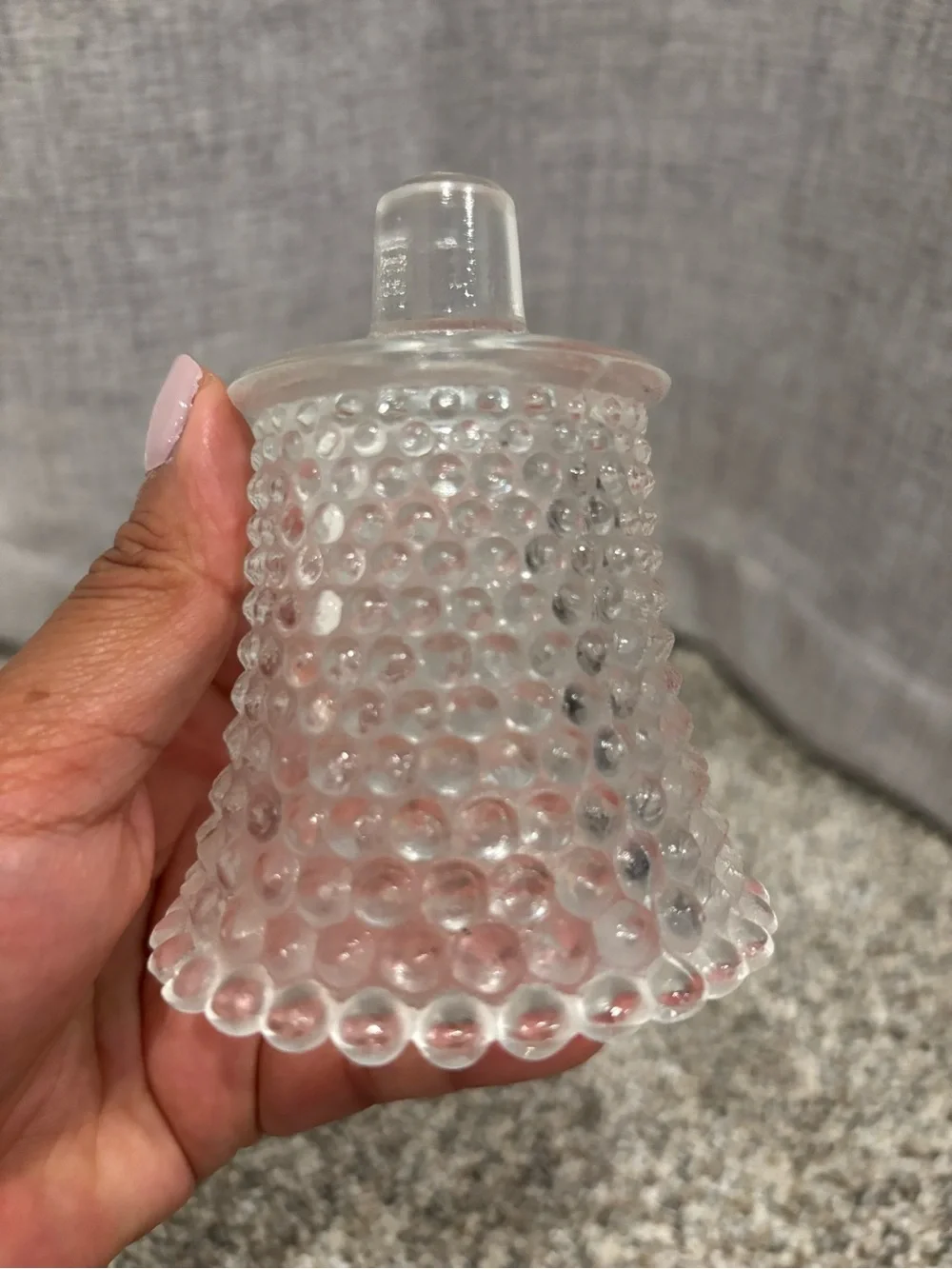 Clear Hobnail Glass Peg Votive Candle Holder – Vintage 3.5